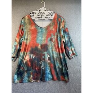 WOMEN'S PLUS SIZE MULTI COLOR Pullover TOP‎  SIZE 6XL 3/4 sleeves New W/out Tags